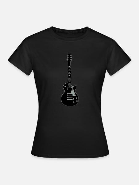 Gitarre Les Paul - Frauen T-Shirt - Schwarz