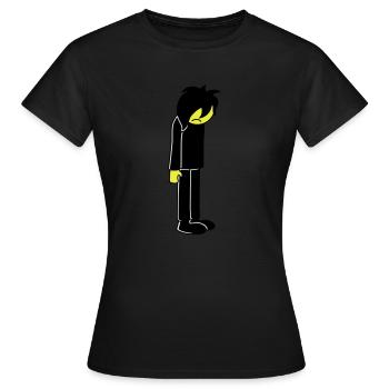 Triste malheureux emo longs cheveux noirs - T-shirt Femme - noir - Devant - AI Model Female 172 dark (172cm)