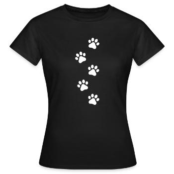 Hundepfoten - Frauen T-Shirt - Schwarz - Vorne - AI Model Female 172 dark (172cm)