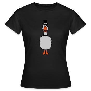 Sir Monokel Brille Gans - Frauen T-Shirt - Schwarz - Vorne - AI Model Female 172 dark (172cm)
