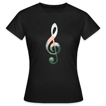 Treble Clef Landscape - Women's T-Shirt - black - Front - AI Model Female 172 dark (172cm)