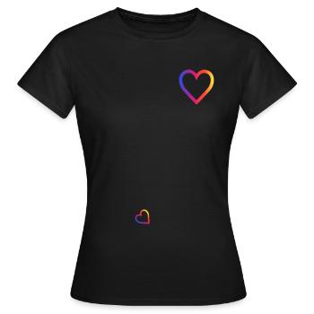Schwangerschaft verkünden Mutter Regenbogen Herz - Frauen T-Shirt - Schwarz - Vorne - AI Model Female 172 dark (172cm)