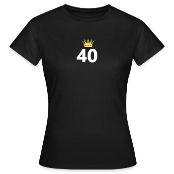 gratulieren, 40 unisex - Frauen T-Shirt - Schwarz - Vorne - AI Model Female 172 dark (172cm)