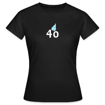 40 gratulieren, Geburstagshütchen - Frauen T-Shirt - Schwarz - Vorne - AI Model Female 172 dark (172cm)