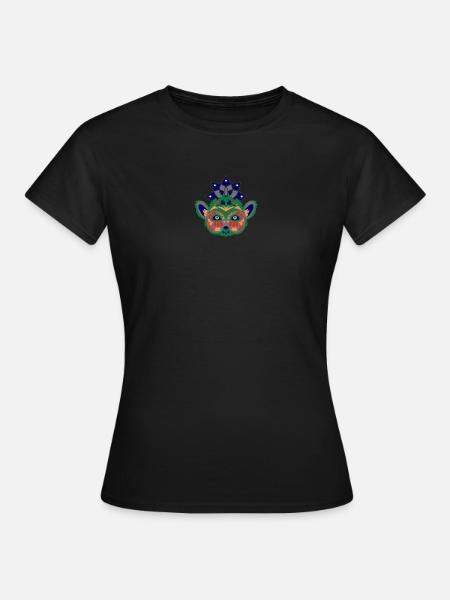 Bunter Lemur - Frauen T-Shirt - Schwarz