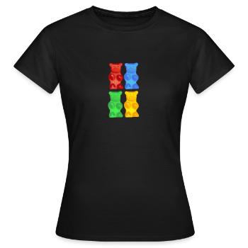 Ours gommeux - T-shirt Femme - noir - Devant - AI Model Female 172 dark (172cm)