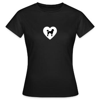 Pudel in Herz - Frauen T-Shirt - Schwarz - Vorne - AI Model Female 172 dark (172cm)