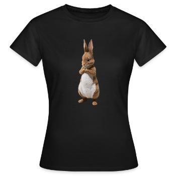 Mignon Lapin Marron 21 - T-shirt Femme - noir - Devant - AI Model Female 172 dark (172cm)