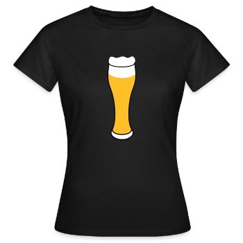 La bière de blé bière en verre de bière - T-shirt Femme - noir - Devant - AI Model Female 172 dark (172cm)