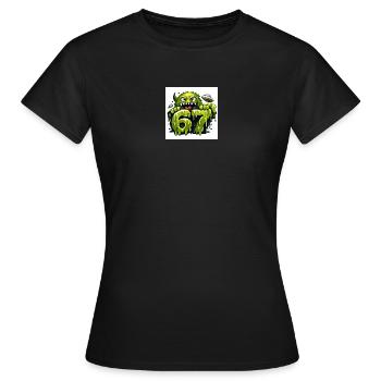 Monstre de Slime Vert 67 - T-shirt Femme - noir - Devant - AI Model Female 172 dark (172cm)