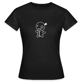 Kleines Voodoo Männchen - Voodoo-Puppe - Frauen T-Shirt - Schwarz - Vorne - AI Model Female 172 dark (172cm)