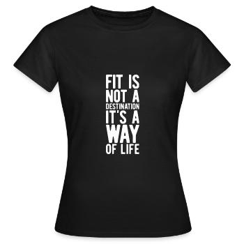 Fitness Citat - Dame-T-shirt - sort - Foran - AI Model Female 172 dark (172cm)
