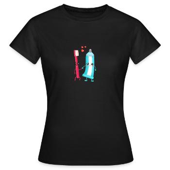 Toothbrush & Toothpaste Pair Gift for Dentists - Women's T-Shirt - black - Front - AI Model Female 172 dark (172cm)