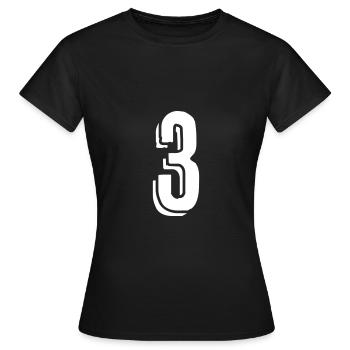 Trikotnummer 3 - Zahl - Drei - Frauen T-Shirt - Schwarz - Vorne - AI Model Female 172 dark (172cm)