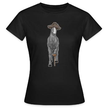 Cheval Pirate Jambe de bois - T-shirt Femme - noir - Devant - AI Model Female 172 dark (172cm)