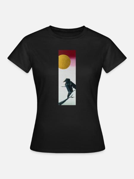 Origami-Rabe - Frauen T-Shirt - Schwarz