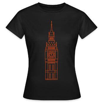 Big Ben à Londres - T-shirt Femme - noir - Devant - AI Model Female 172 dark (172cm)
