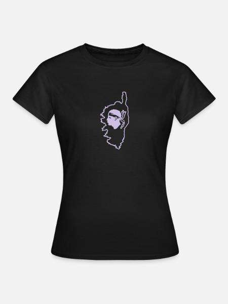 Corse carte et tête de Maure - T-shirt Femme - noir