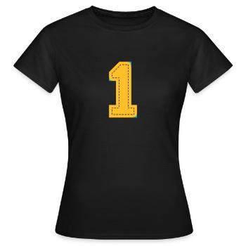 number one patch - Women's T-Shirt - black - Front - AI Model Female 172 dark (172cm)