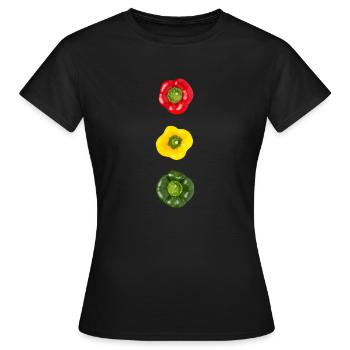 Poivrons de feux de circulation - T-shirt Femme - noir - Devant - AI Model Female 172 dark (172cm)