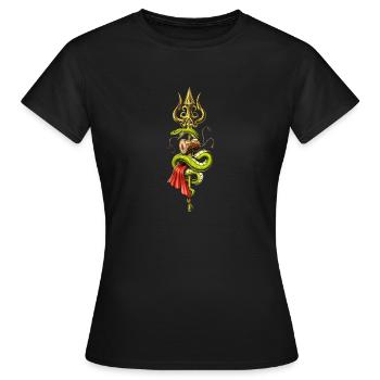 Hindu-Lord Shiva Dreizack - Frauen T-Shirt - Schwarz - Vorne - AI Model Female 172 dark (172cm)