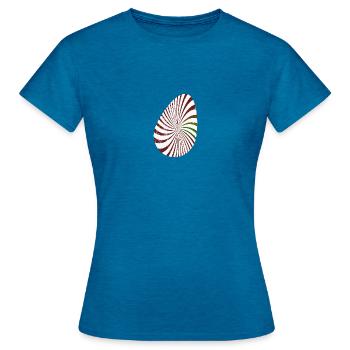 Oeuf de Pâques - Joyeuses Pâques - T-shirt Femme - bleu saphir antique chiné - Devant - AI Model Female 172 dark (172cm)