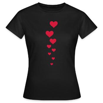 love hearts - T-shirt Femme - noir - Devant - AI Model Female 172 dark (172cm)