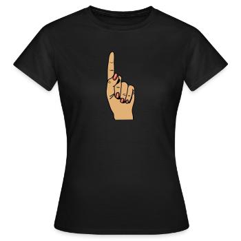 zeigefinger - Frauen T-Shirt - Schwarz - Vorne - AI Model Female 172 dark (172cm)