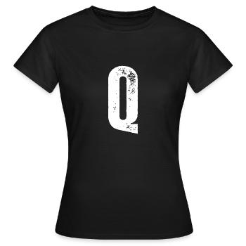 Q - T-shirt Femme - noir - Devant - AI Model Female 172 dark (172cm)