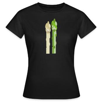 Asparagus,Green Asparagus,Pair,Asparagus Pair - Women's T-Shirt - black - Front - AI Model Female 172 dark (172cm)