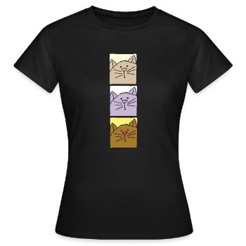 Chat triple coloré - T-shirt Femme - noir - Devant - AI Model Female 172 dark (172cm)