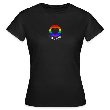 L’amour gagne - T-shirt Femme - noir - Devant - AI Model Female 172 dark (172cm)