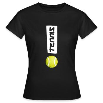tennis tennis match tennis balle de tennis court de tennis - T-shirt Femme - noir - Devant - AI Model Female 172 dark (172cm)