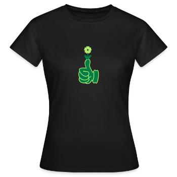 green thumb / Grüner Daumen (2c) - Frauen T-Shirt - Schwarz - Vorne - AI Model Female 172 dark (172cm)