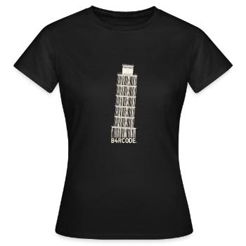 B4RCODE. Pise - T-shirt Femme - noir - Devant - AI Model Female 172 dark (172cm)