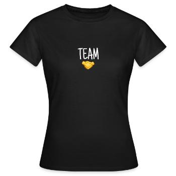 "Team" font imprint - Women's T-Shirt - black - Front - AI Model Female 172 dark (172cm)