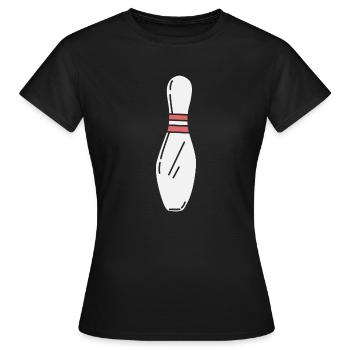 Bowling Pin - Kegel - Frauen T-Shirt - Schwarz - Vorne - AI Model Female 172 dark (172cm)