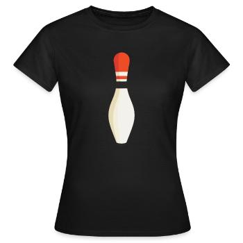 Bowling Pins Pin - Frauen T-Shirt - Schwarz - Vorne - AI Model Female 172 dark (172cm)