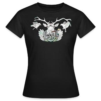 Warrior stag - T-shirt Femme - noir - Devant - AI Model Female 172 dark (172cm)