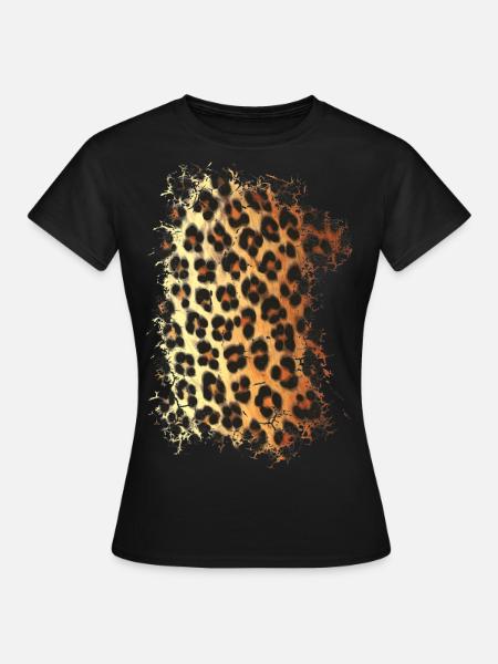 Leoparden Fell Muster - Frauen T-Shirt - Schwarz