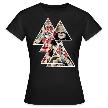 popart streetart autonom grafitti geometrie - Frauen T-Shirt - Schwarz - Vorne - AI Model Female 172 dark (172cm)