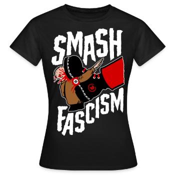 Smash Fascism (blanc) - T-shirt Femme - noir - Devant - AI Model Female 172 dark (172cm)