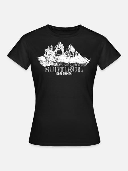 Südtirol Tirol Tiroler Zinnen Wandern Dolomiten - Frauen T-Shirt - Schwarz