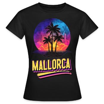 Majorque Espagne Île d’été Palmiers Beach Party - T-shirt Femme - noir - Devant - AI Model Female 172 dark (172cm)