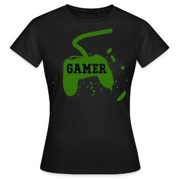 Joueur Console de jeux - T-shirt Femme - noir - Devant - AI Model Female 172 dark (172cm)