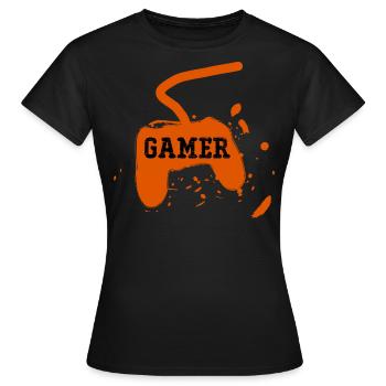 Joueur Console de jeux - T-shirt Femme - noir - Devant - AI Model Female 172 dark (172cm)