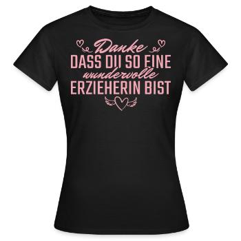 Kindergärtnerin Dankeschön Erzieherin - Frauen T-Shirt - Schwarz - Vorne - AI Model Female 172 dark (172cm)