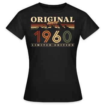 1960 geboren Vintage Geburtstag 65 Jahre - Frauen T-Shirt - Schwarz - Vorne - AI Model Female 172 dark (172cm)
