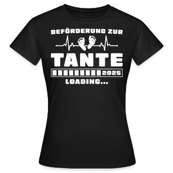 Beförderung zur Tante 2025 lädt - Frauen T-Shirt - Schwarz - Vorne - AI Model Female 172 dark (172cm)