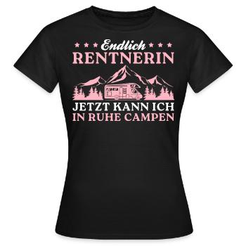 Rente Wohnmobil Camping Rentnerin - Frauen T-Shirt - Schwarz - Vorne - AI Model Female 172 dark (172cm)